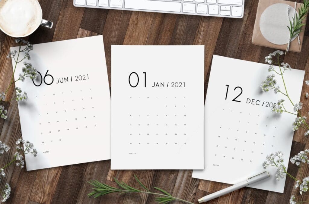 Free Printable Elegant 2021 Calendar