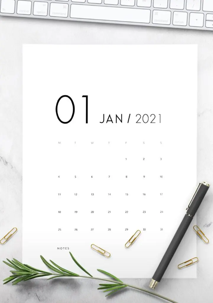 Elegant 2021 Calendar