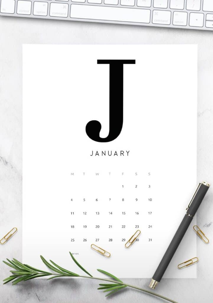 Free Printable Alphabetical 2021 Calendar