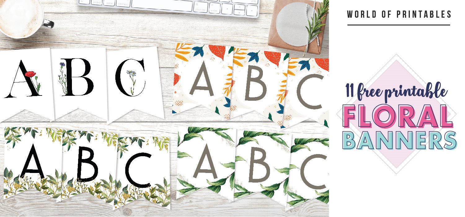 11 Beautiful Free Printable Floral Banners - World of Printables