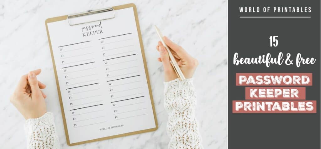15 Beautiful Free Password Keeper Printables To Suit Any Planner