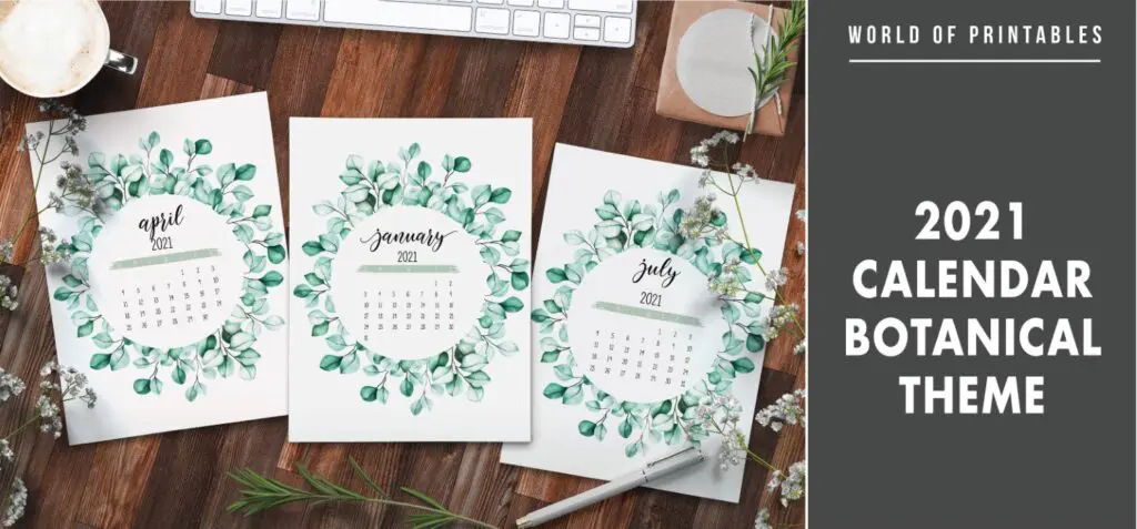 2021 Calendar Botanical Theme