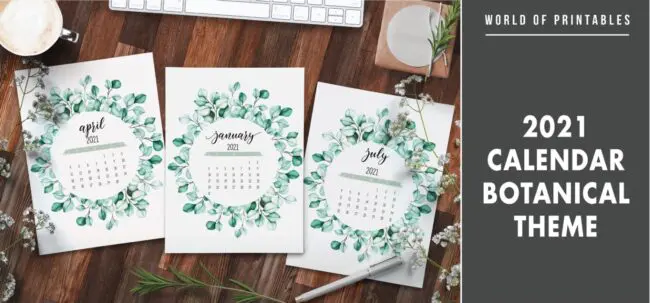 2021 Calendar Botanical Theme
