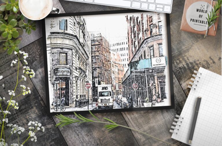 Free Printable Coloring Page - Urban Streets - World of Printables