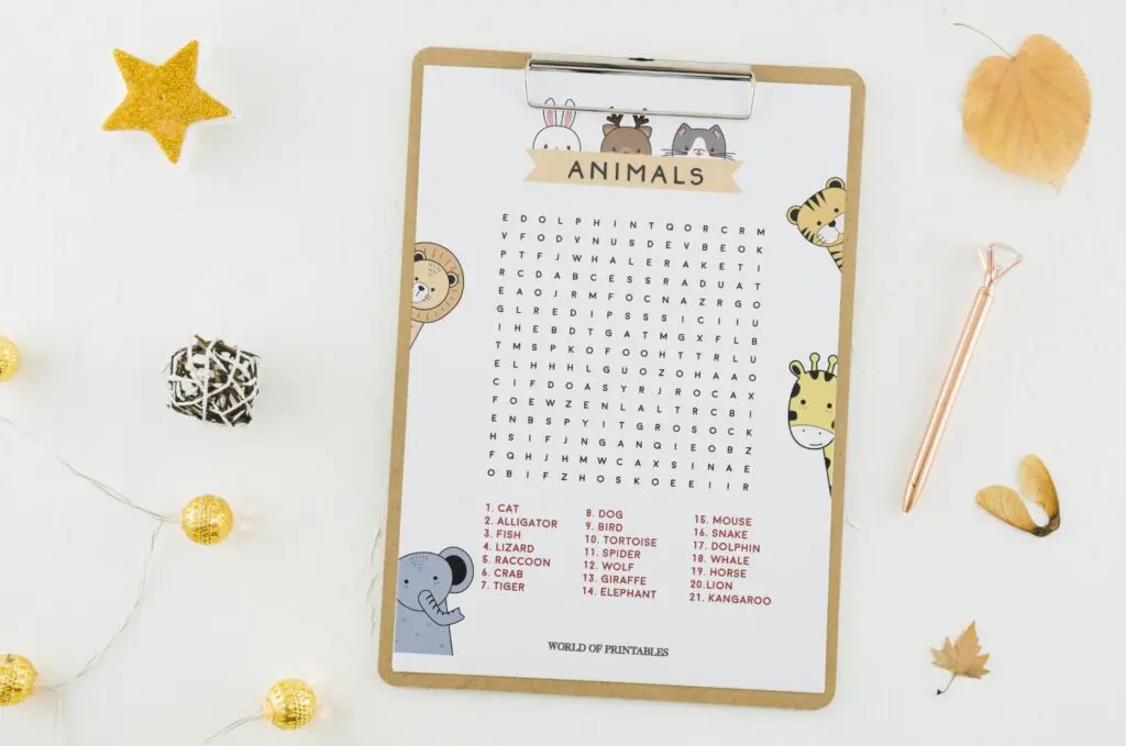 Animal Word Search