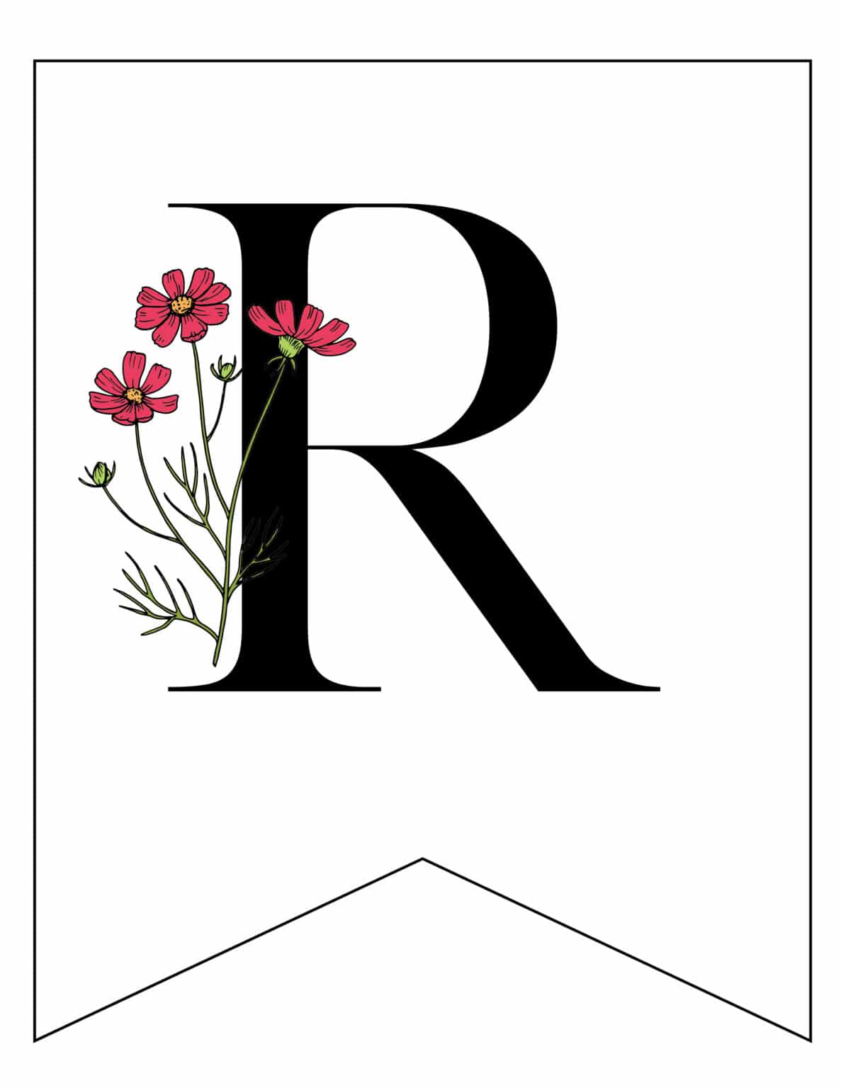 free printable banner letters with flowers world of printables