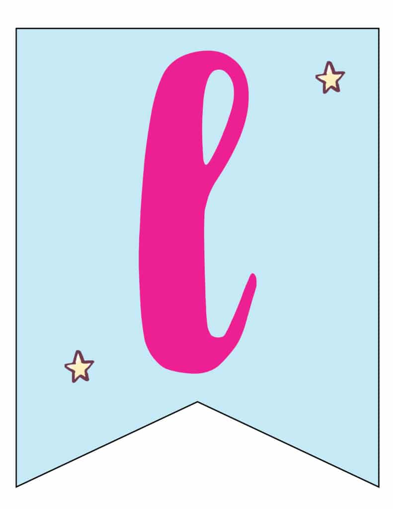 Free Printable Birthday girl banner letters. A great DIY Banner for girls birthday party