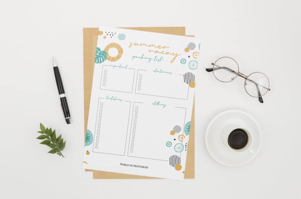 free printable blank summer vacation packing list world of printables