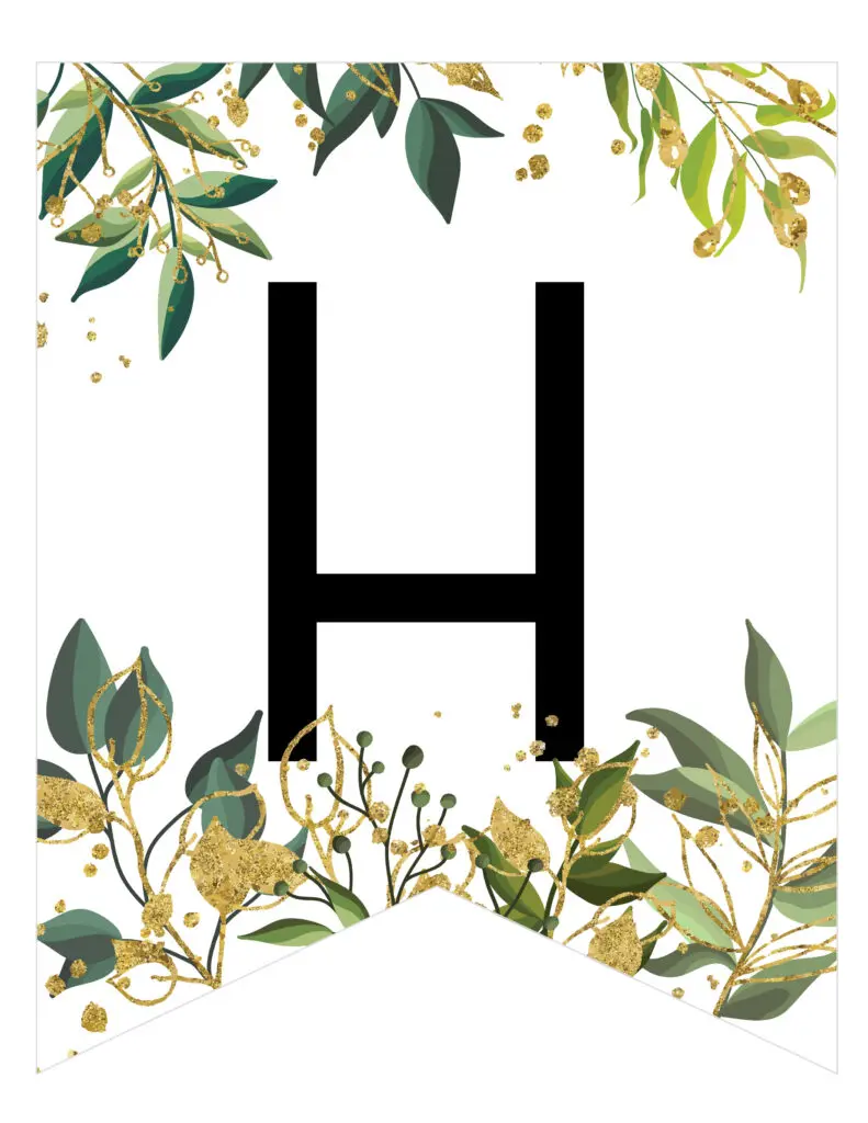 Free Printable botanical banner letters for a happy birthday party or any kind of party where floral pennant banners would look great.