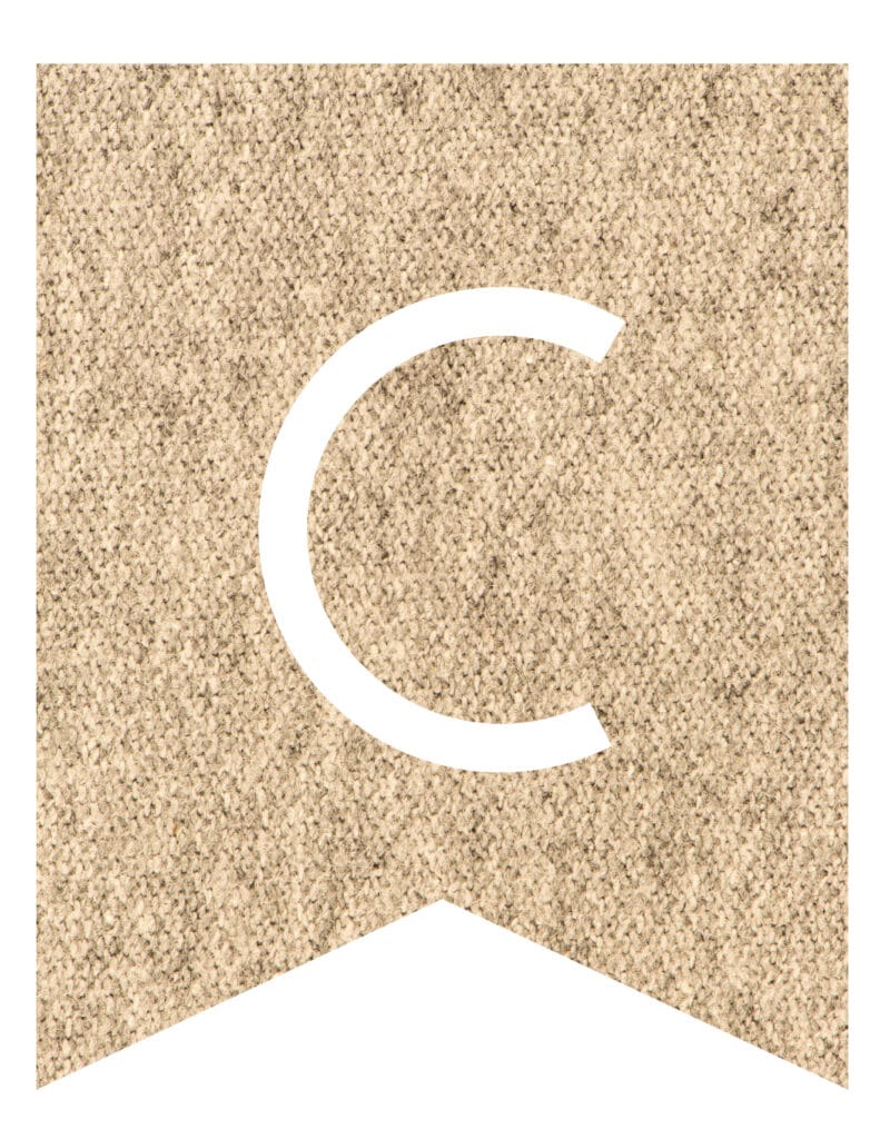 Free Printable burlap banner letters template. Customize these DIY banner flags for your party.