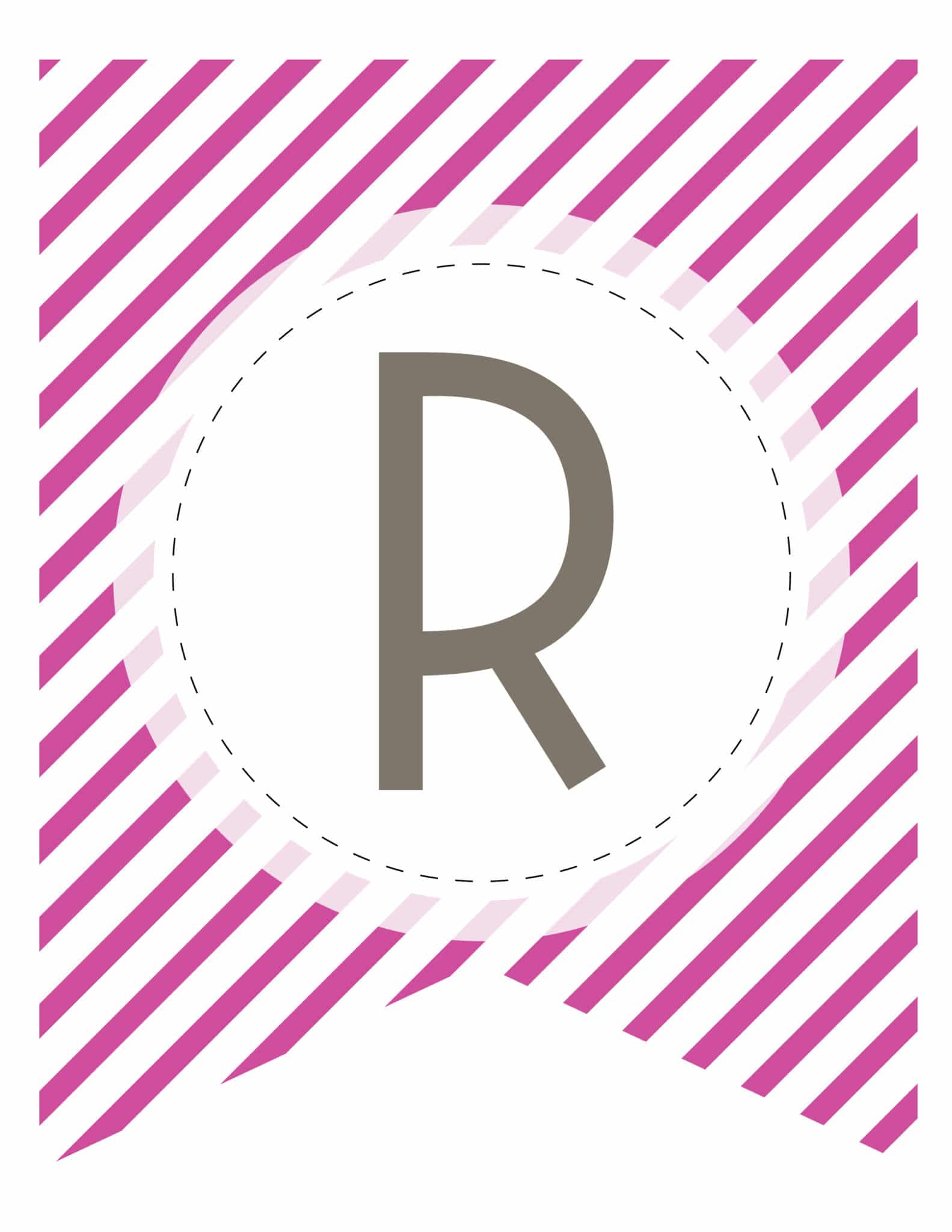 free printable colorful striped pattern banner letters world of