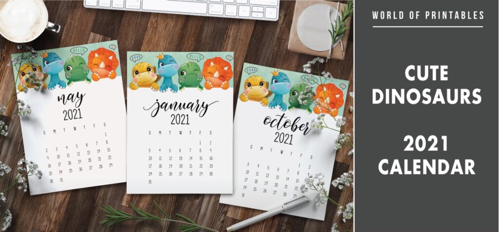 Cute dinosaurs 2021 Calendar