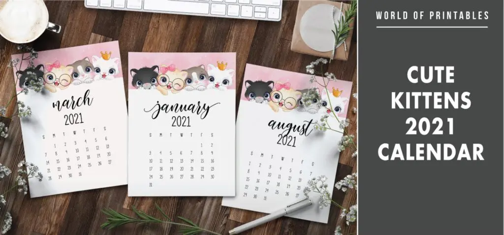Cute kittens 2021 Calendar