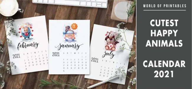 Cutest happy animals Calendar 2021