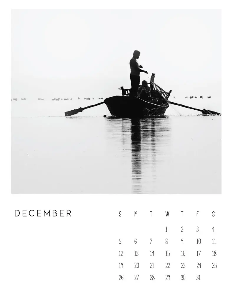 December 2021 Calendar Monochrome Photography