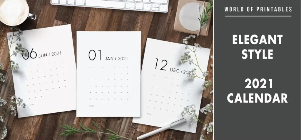Elegant 2021 Calendar