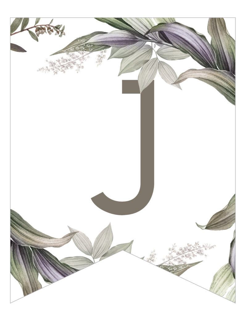 Free Printable elegant botanical banner. DIY custom printable banner for birthday party, bridal shower, wedding, engagement