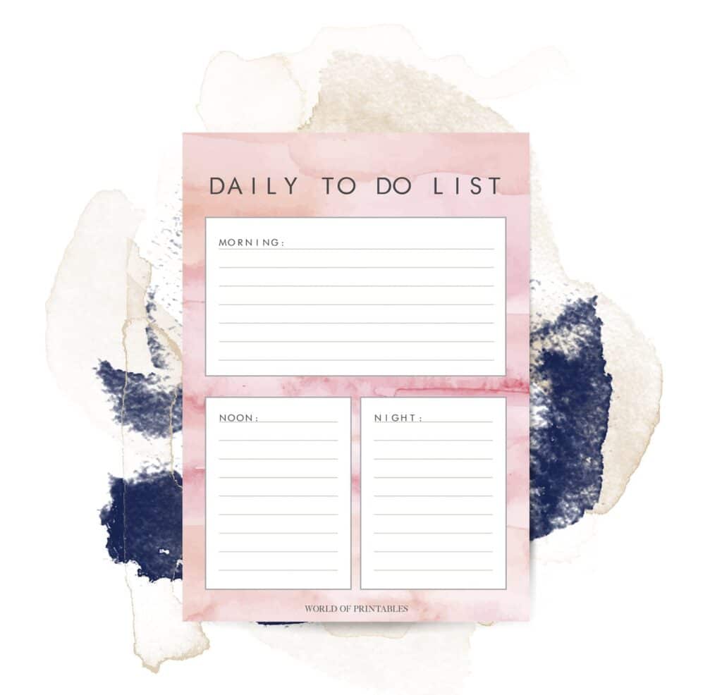 Free Printable Feminine Daily To-Do List - World of Printables