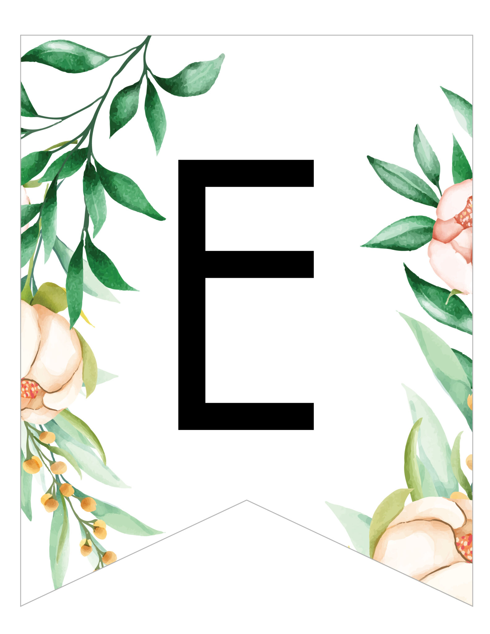 Free Printable Floral Botanical Banner - World of Printables