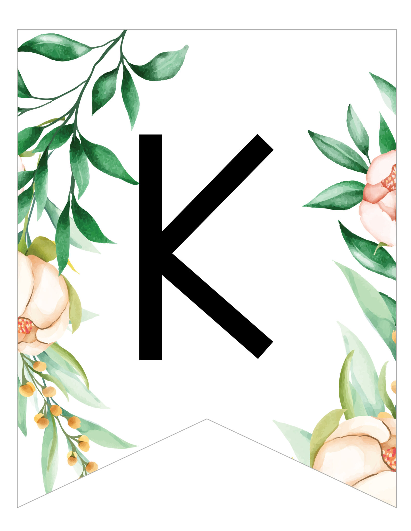 Free Printable Floral Botanical Banner - World of Printables