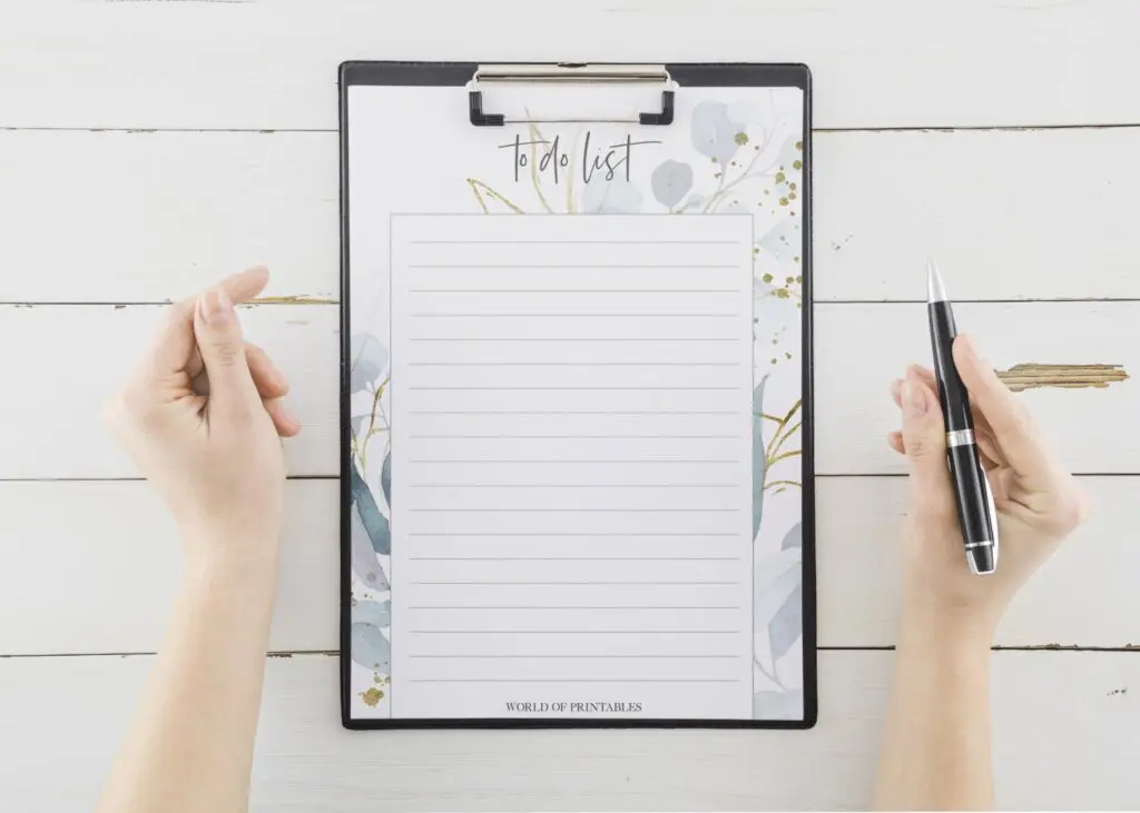 Floral Frame To Do List printable