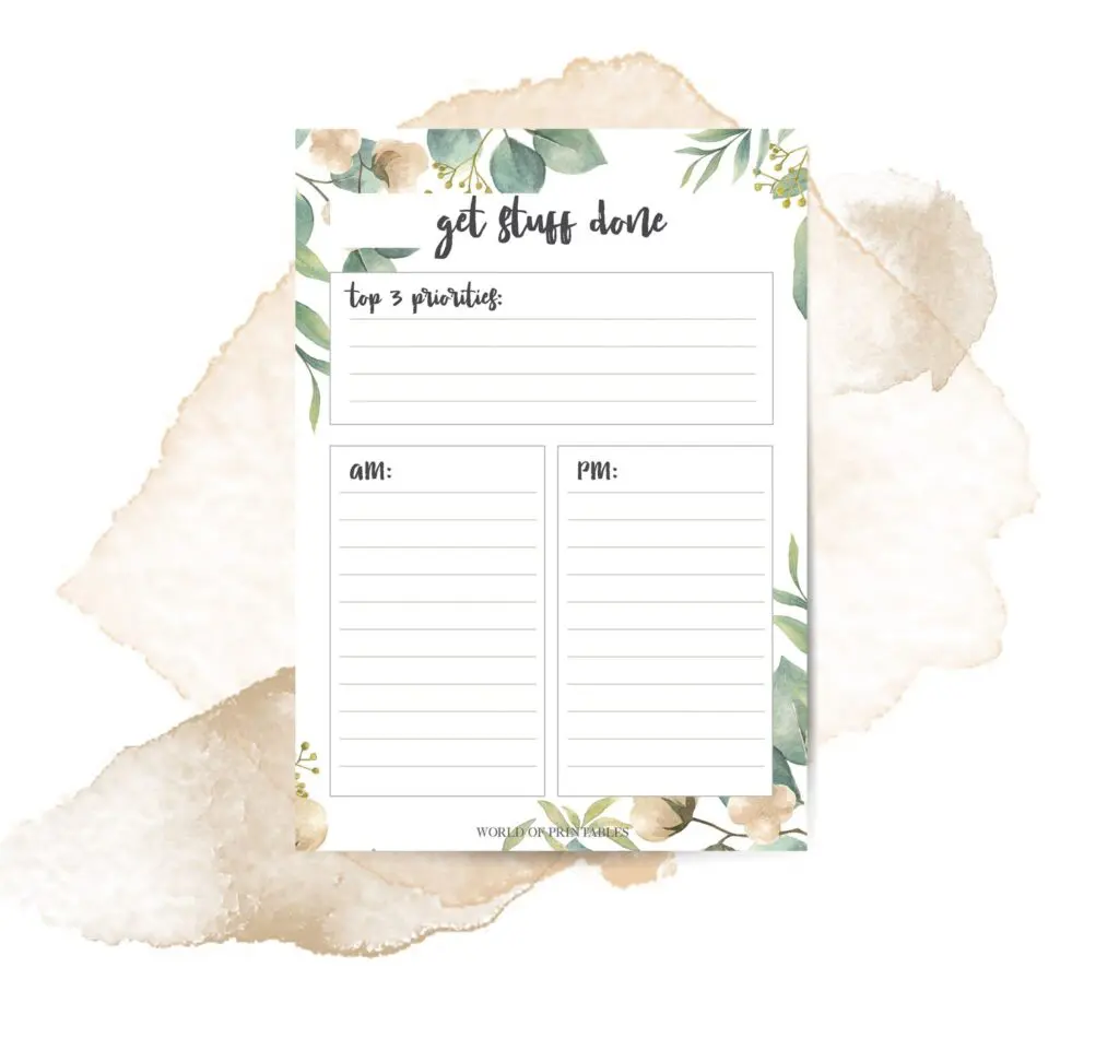 Floral To Do List