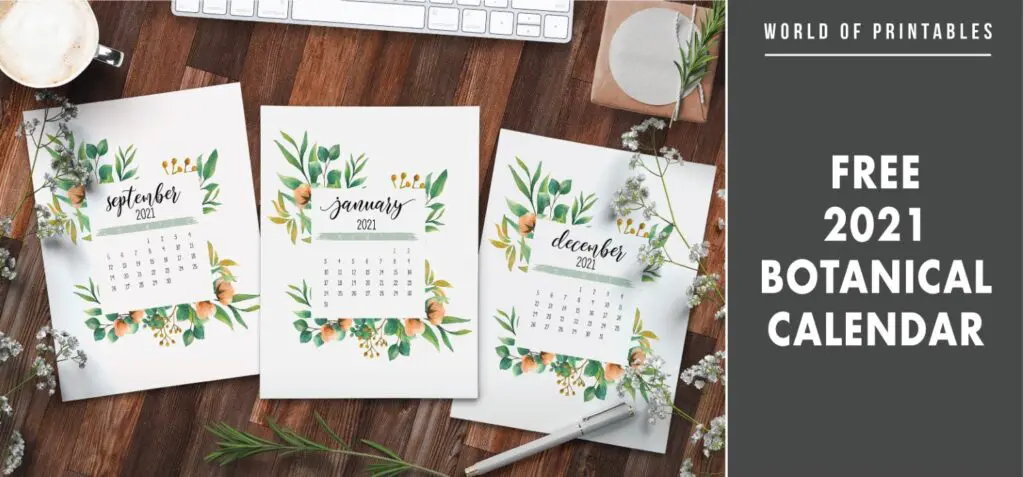 Free 2021 Botanical Calendar