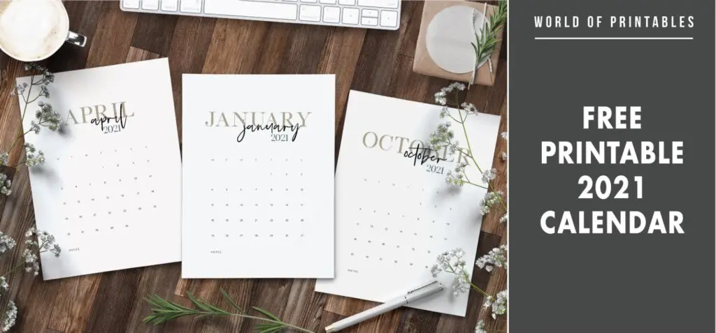 Free Printable 2021 Calendar 2