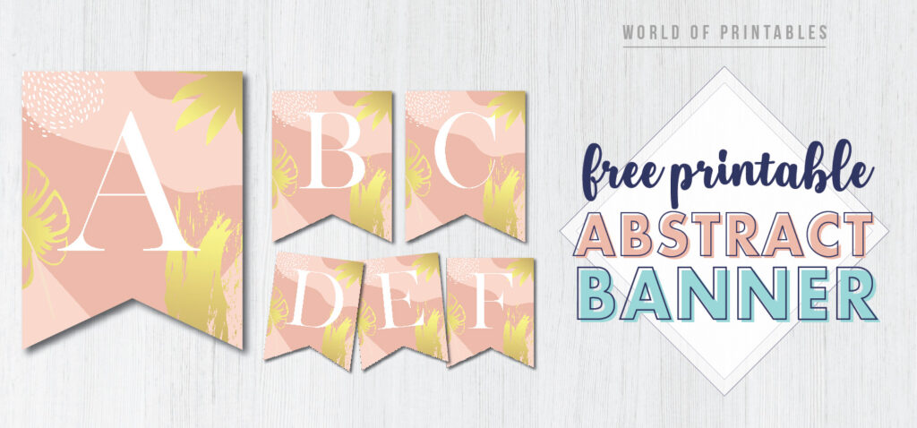 Free Printable Abstract Banner Template for Birthday Party, Bridal Shower or Baby Shower