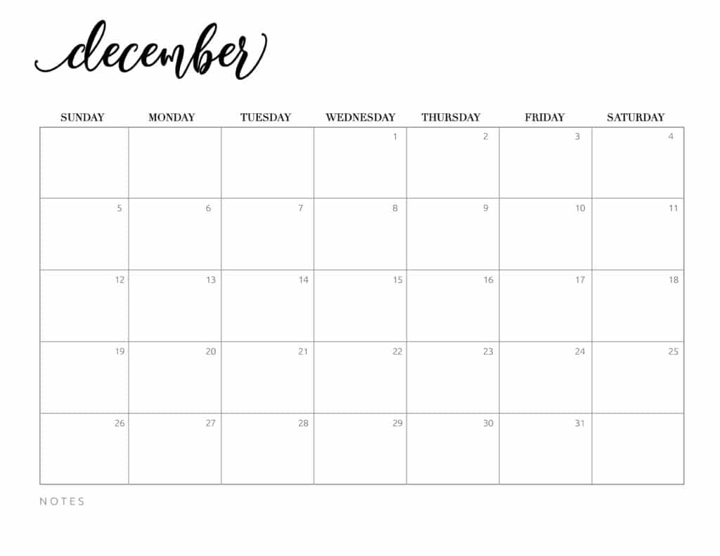 Download Free Printable Printable Pdf 2021 Calendar December Pictures