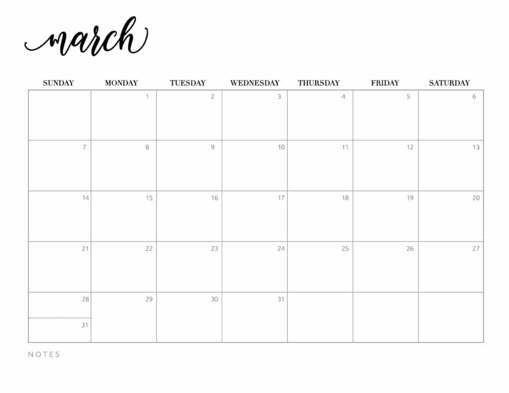 Free Printable 2021 Calendar - World of Printables