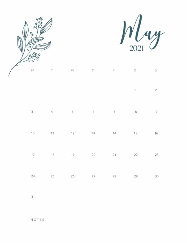 Free Printable May 2021 Calendars World Of Printables