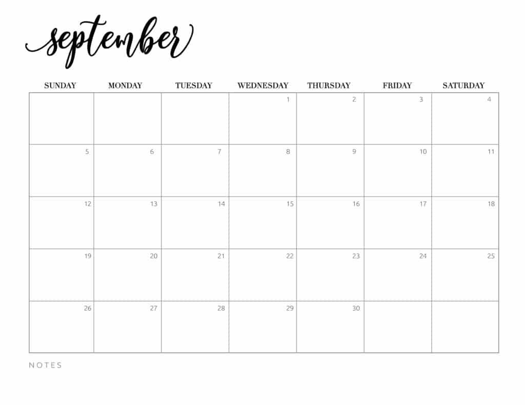 Free Printable September 2021 Calendars World Of Printables