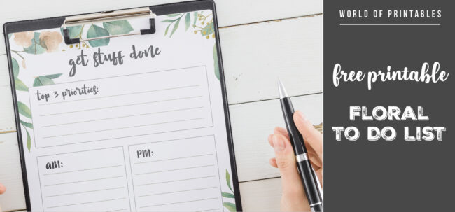 Free Printable Floral To Do List