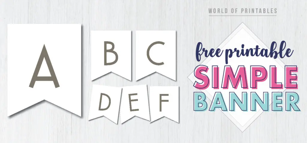 Free Printable simple banner letters. birthday banner template ideas.