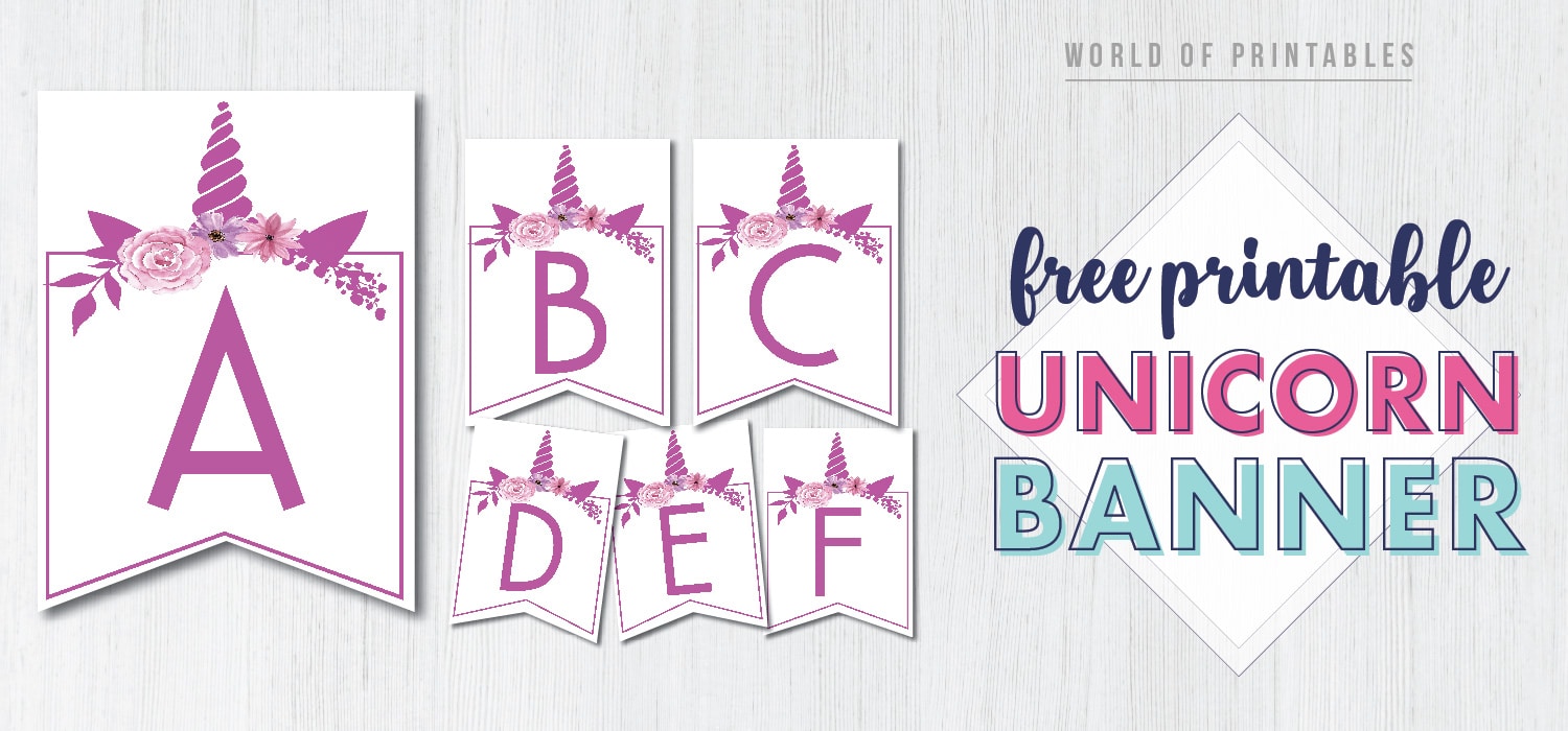 Free Printable Unicorn Banner Letters - World of Printables In Free Letter Templates For Banners
