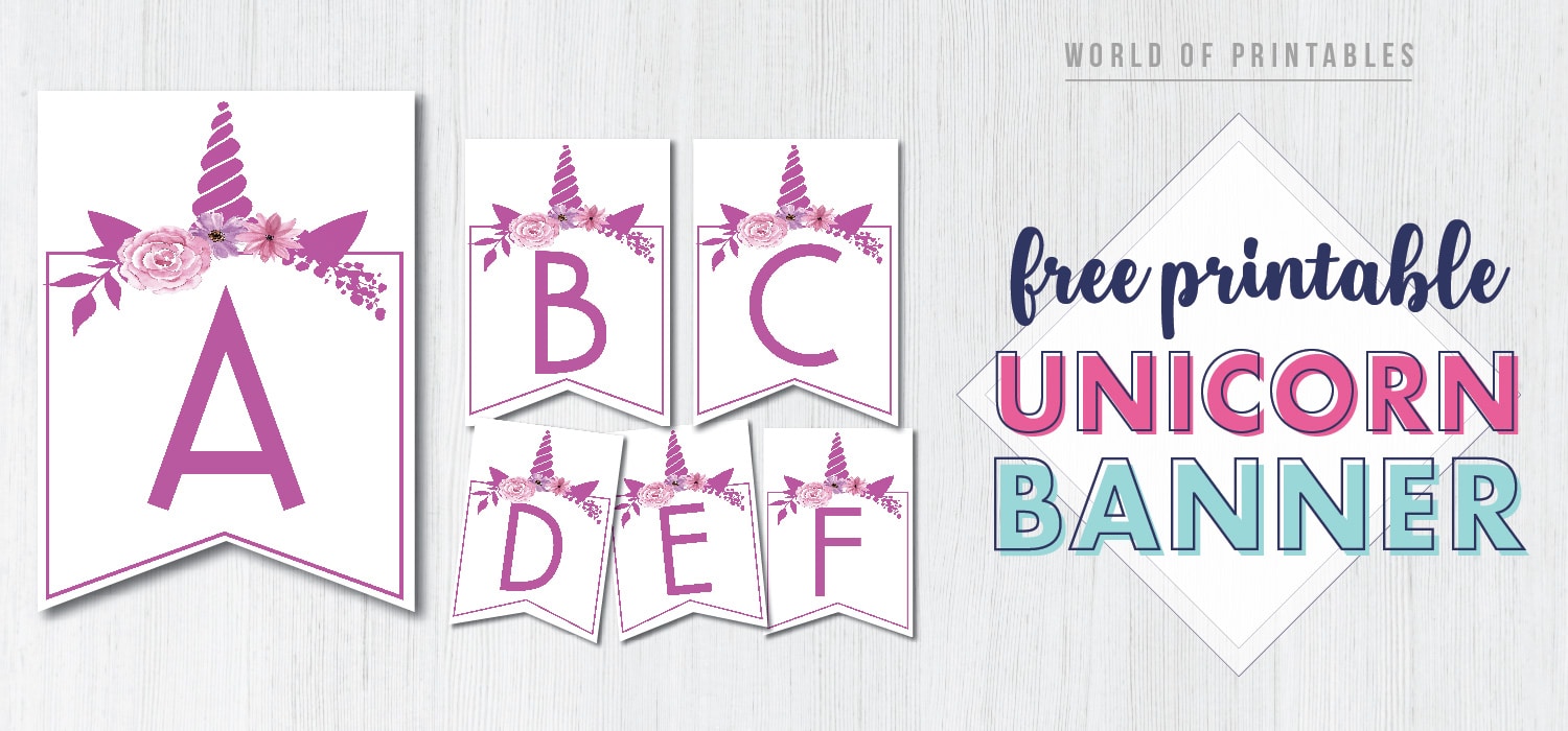 unicorn free printable happy birthday banner letters pdf