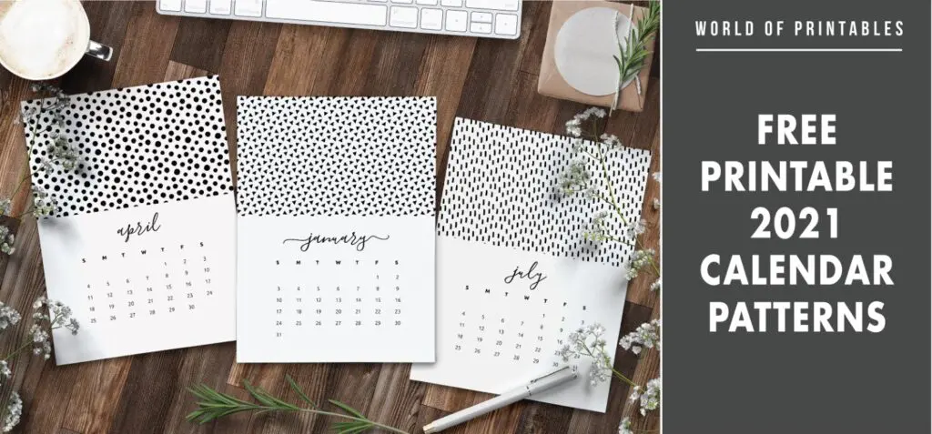 Free printable 2021 calendar patterns