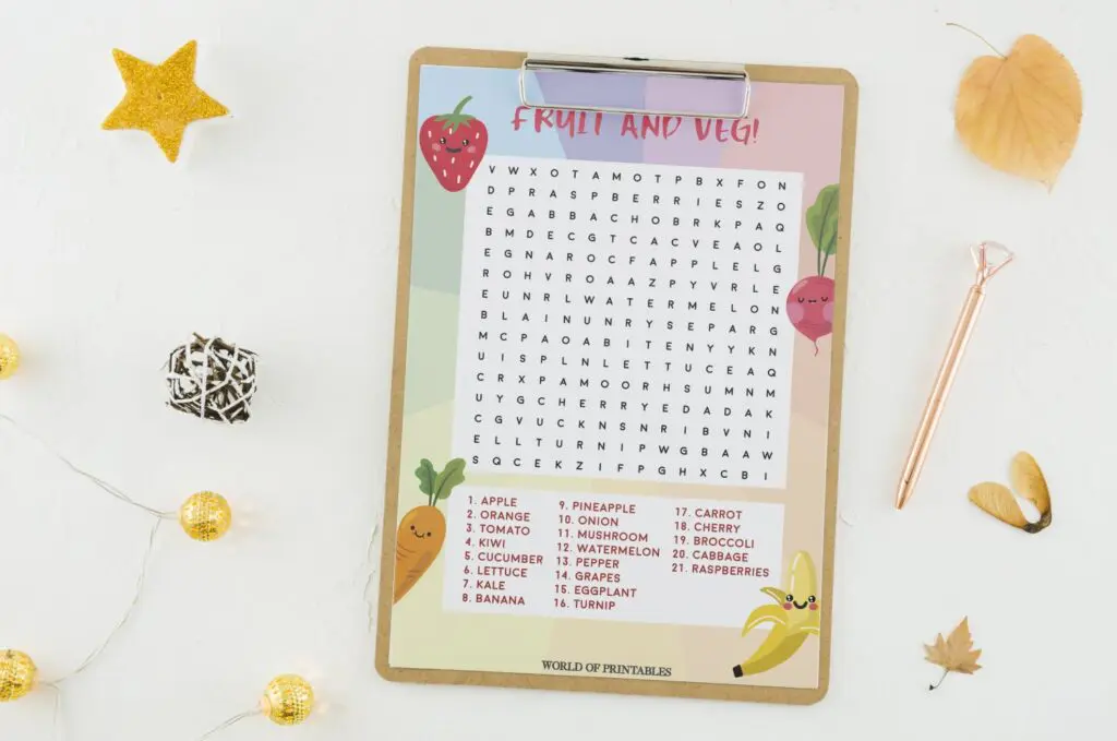 Fruit and Veg Word Search