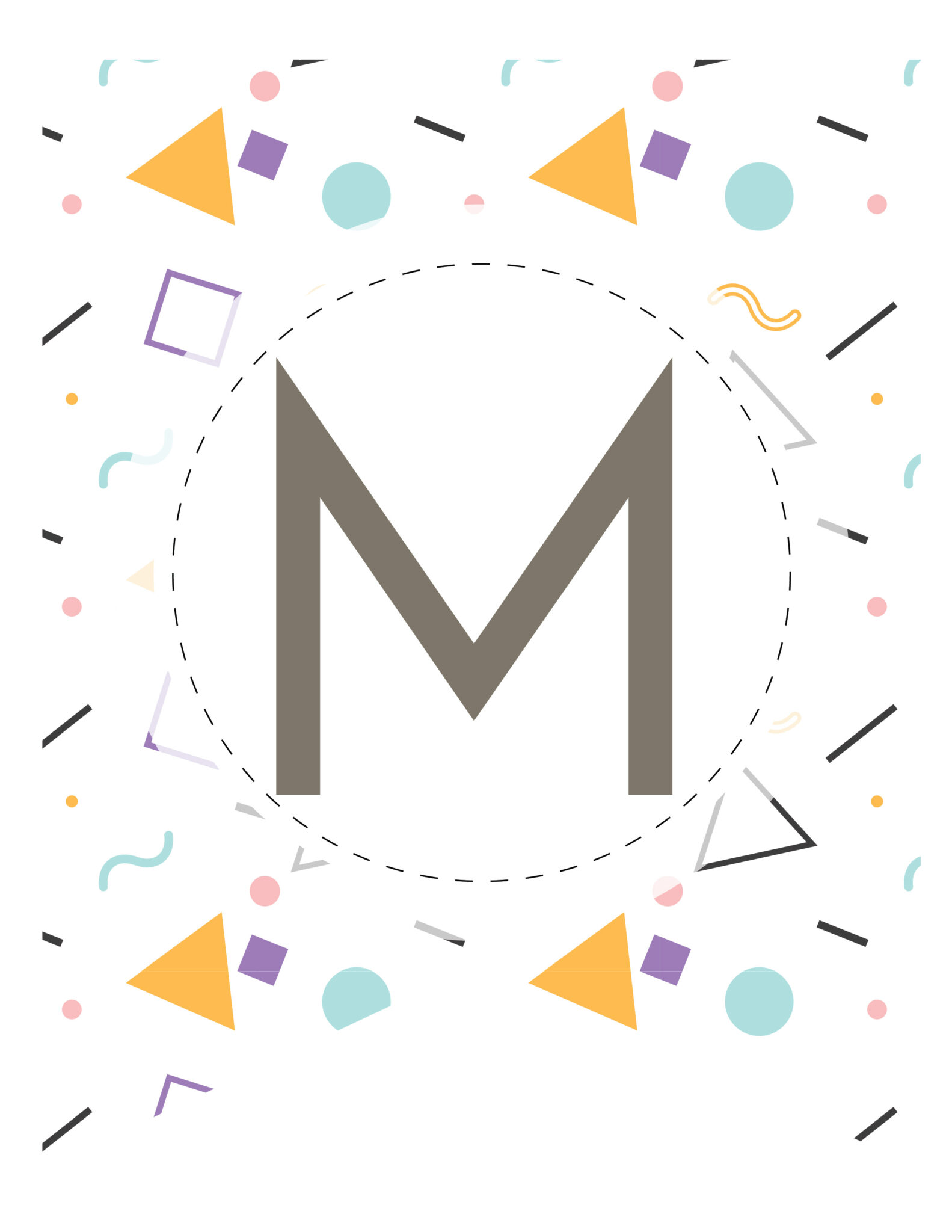 Free Printable Fun Abstract Banner Letters - World of Printables