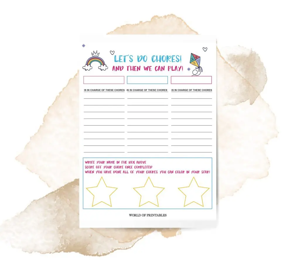 Giant Stars Kids Chore Chart