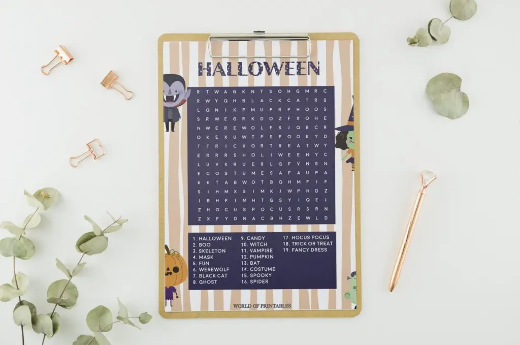 Halloween Word Search