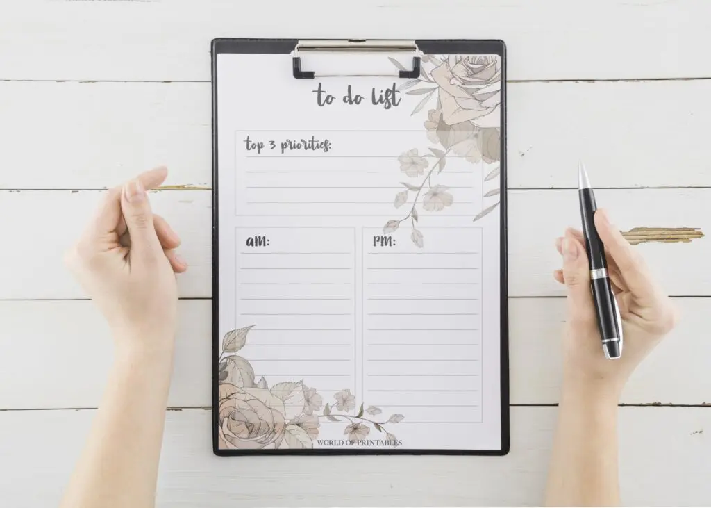 Dusky Rose To Do List printable