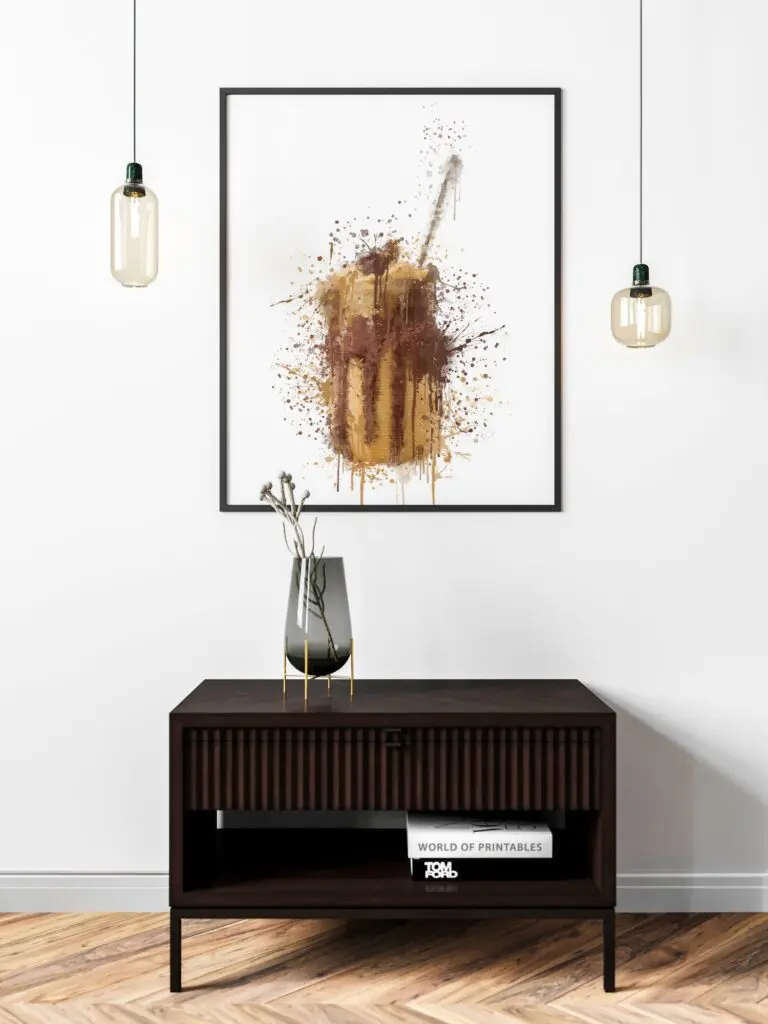 Chocolate Milkshake Abstract Splatter Printable Wall Art