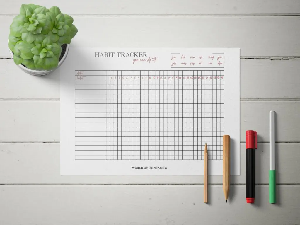 Minimal Habit Tracker Mockup 2