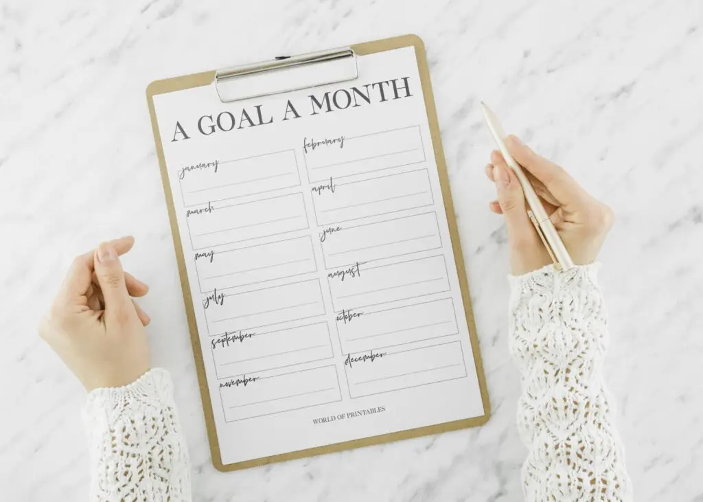 Minimal Monthly Goal Tracker Printable