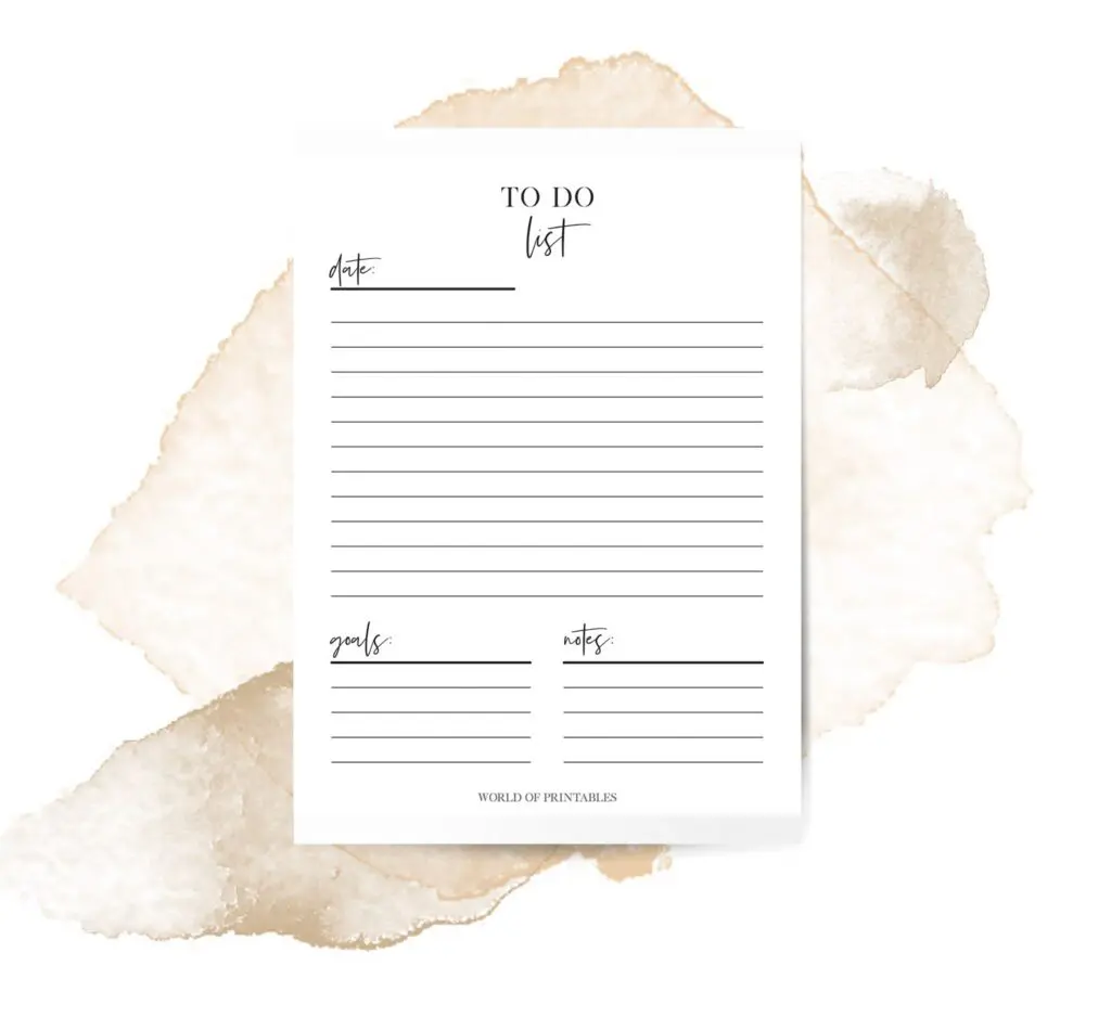 Minimal To Do List Printable Template