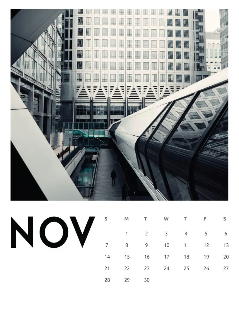 November 2021 Calendar Abstract Photography