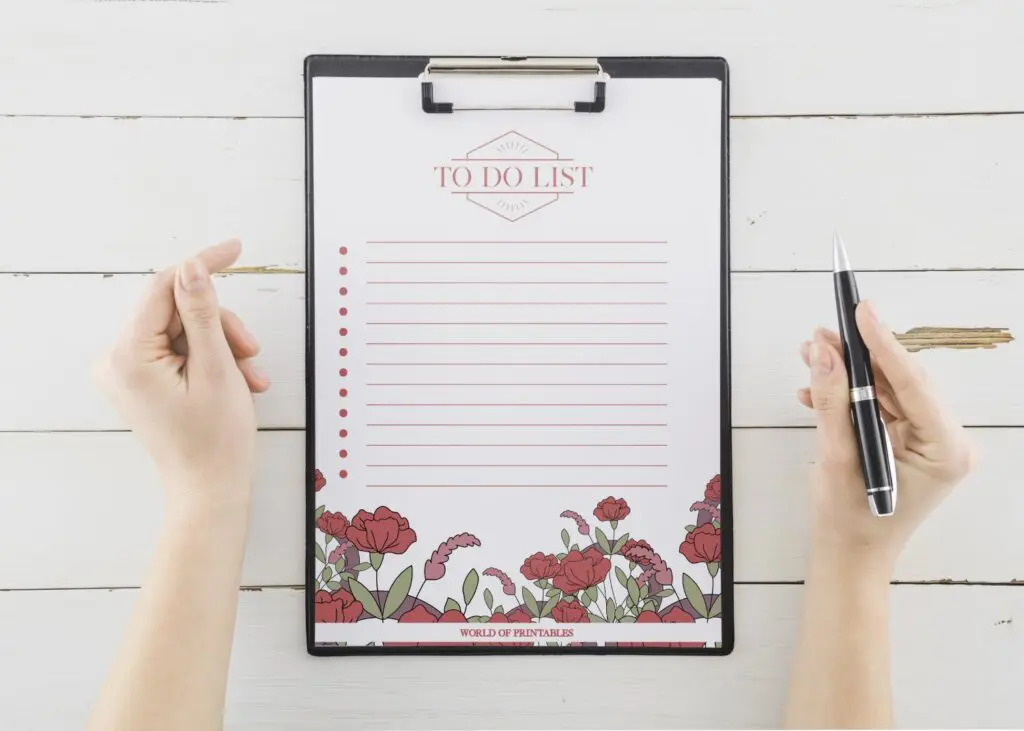 Red Floral Printable To Do List