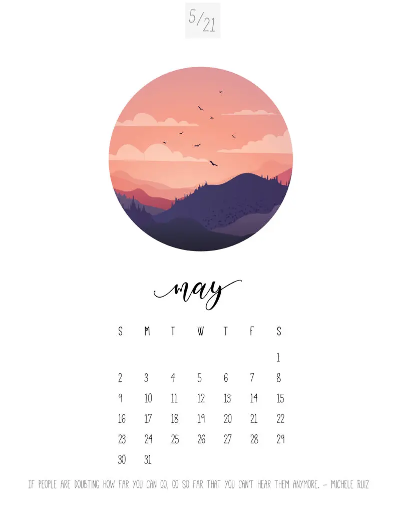 Scenic May 2021 Calendar